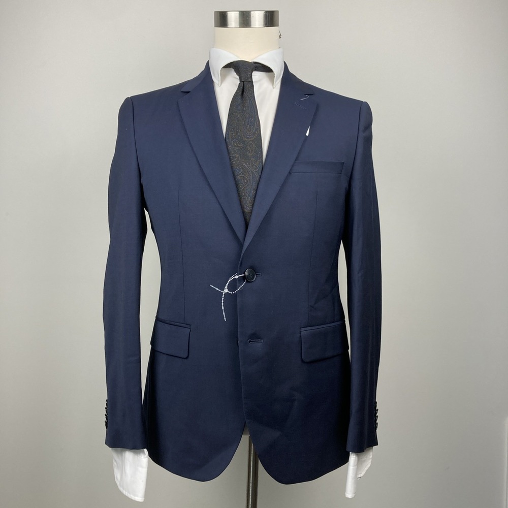 Hugo Boss Mens Modern fit Suit Jacket Blazer 36 R Navy‎ Blue Solid Stretch